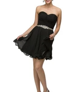 Dancing Queen - 9115 Surplice Sweetheart Bodice Chiffon Prom Dress