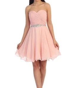Dancing Queen - 9115 Surplice Sweetheart Bodice Chiffon Prom Dress