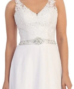 Dancing Queen - 9176 V-neck Lace Evening Gown 8 Dancing Queen - 9176 V-neck Lace Evening Gown