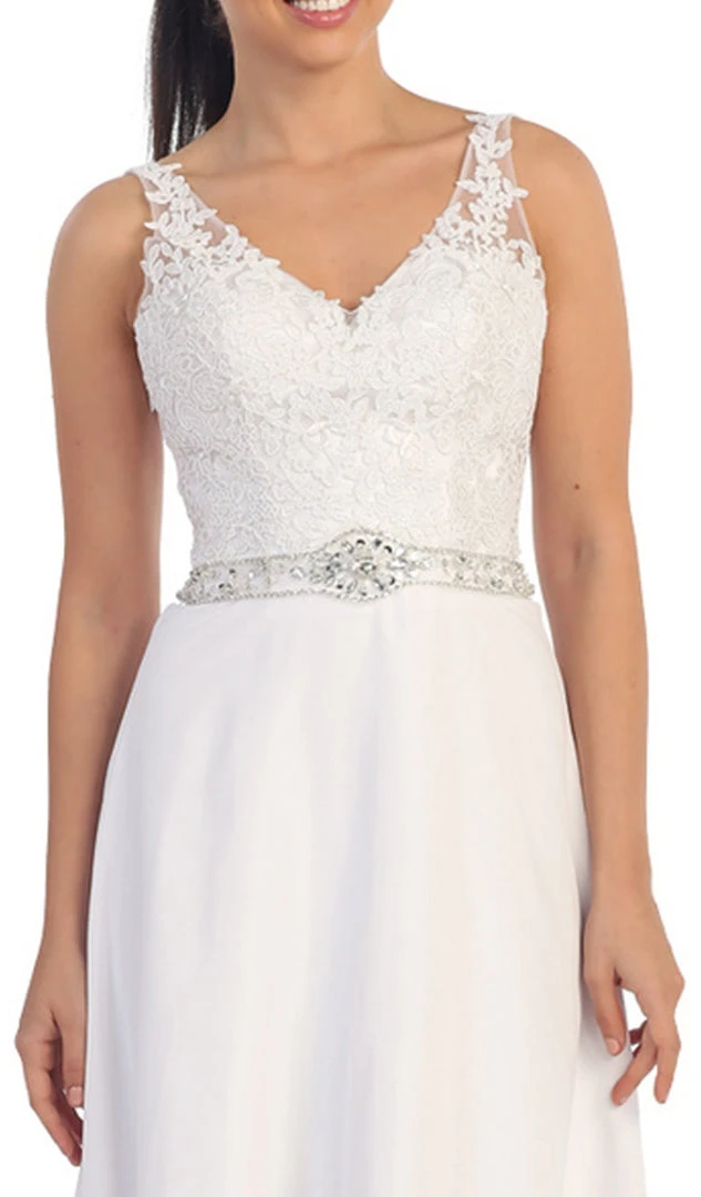 Dancing Queen - 9176 V-neck Lace Evening Gown 5 Dancing Queen - 9176 V-neck Lace Evening Gown