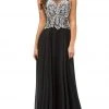 Dancing Queen - 9233 Jewel Adorned Illusion Chiffon Prom Dress