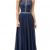 Dancing Queen - 9283 Appliqued Illusion Beaded Chiffon Prom Dress