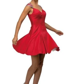 Dancing Queen - 9476 Jeweled Cap Sleeve Sweetheart Satin Cocktail Dress 19 Dancing Queen - 9476 Jeweled Cap Sleeve Sweetheart Satin Cocktail Dress