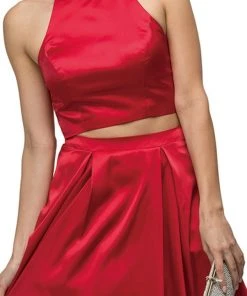 Dancing Queen - 9495 Embellished Collar Two-Piece Homecoming Dress 10 Dancing Queen - 9495 Embellished Collar Two-Piece Homecoming Dress