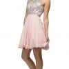 Dancing Queen - 9523 Jewel Crusted Illusion A-Line Homecoming Dress