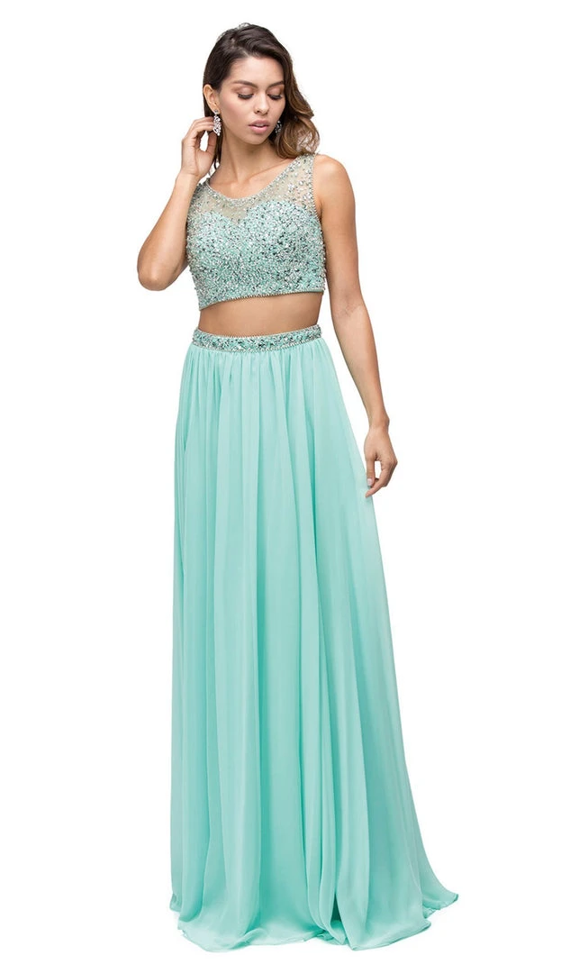 Dancing Queen - 9574 Two-Piece Shimmering Beaded Bodice A-line Prom Dress 3 Dancing Queen - 9574 Two-Piece Shimmering Beaded Bodice A-line Prom Dress