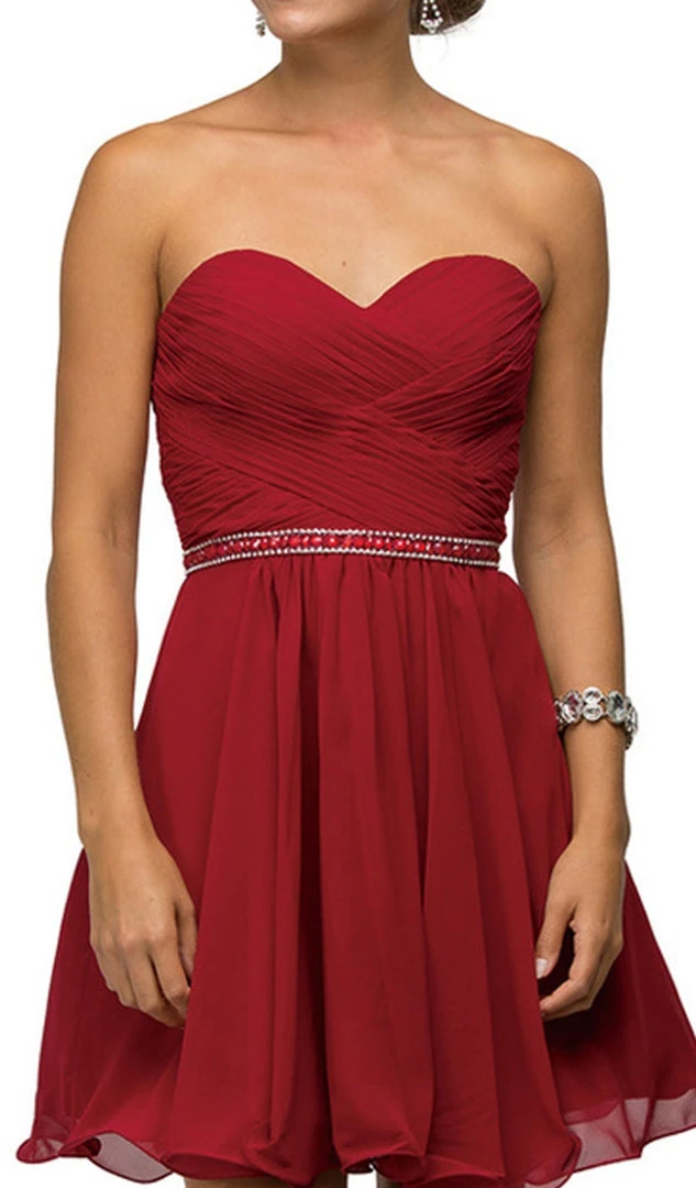 Dancing Queen - 9581 Crisscross Ruching On Sweetheart A-Line Short Party Dress 4 Dancing Queen - 9581 Crisscross Ruching On Sweetheart A-Line Short Party Dress
