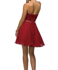 Dancing Queen - 9581 Crisscross Ruching On Sweetheart A-Line Short Party Dress 11 Dancing Queen - 9581 Crisscross Ruching On Sweetheart A-Line Short Party Dress