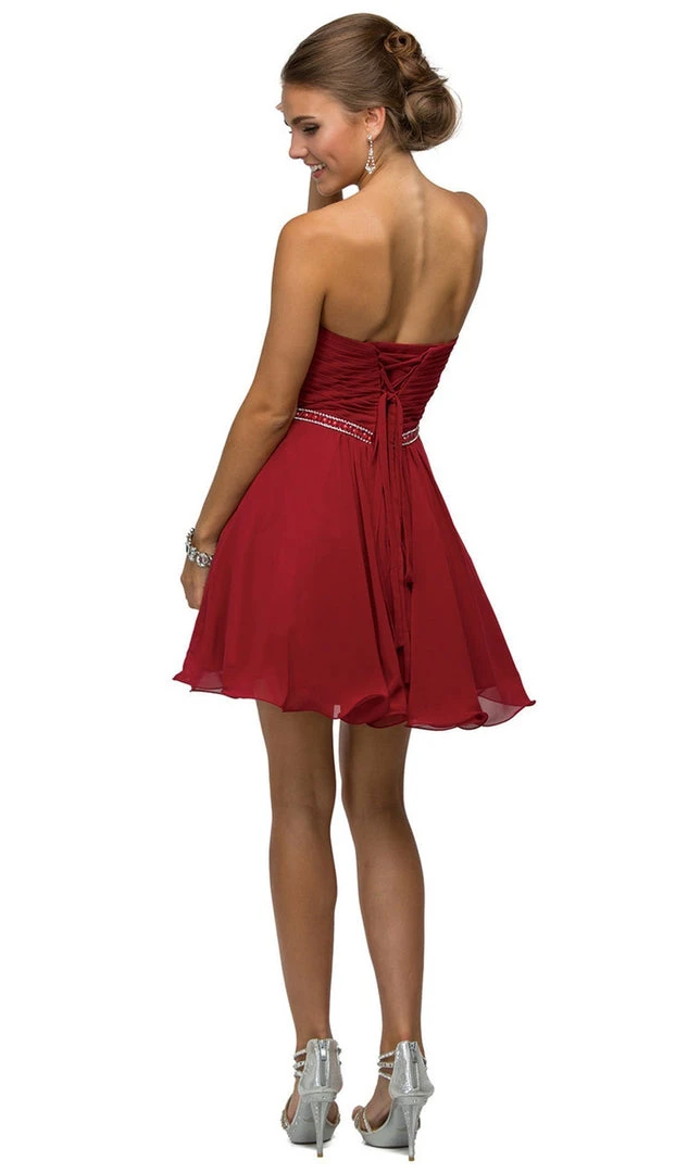 Dancing Queen - 9581 Crisscross Ruching On Sweetheart A-Line Short Party Dress 5 Dancing Queen - 9581 Crisscross Ruching On Sweetheart A-Line Short Party Dress