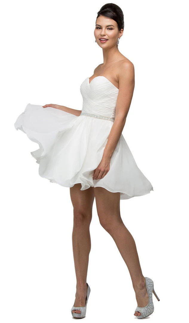 Dancing Queen - 9581 Crisscross Ruching On Sweetheart A-Line Short Party Dress 9 Dancing Queen - 9581 Crisscross Ruching On Sweetheart A-Line Short Party Dress