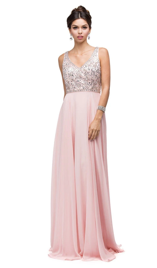 Dancing Queen - 9589 Beaded Bodice Chiffon A-line Prom Dress 3 Dancing Queen - 9589 Beaded Bodice Chiffon A-line Prom Dress