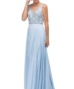 Dancing Queen - 9589 Beaded Bodice Chiffon A-line Prom Dress 14 Dancing Queen - 9589 Beaded Bodice Chiffon A-line Prom Dress