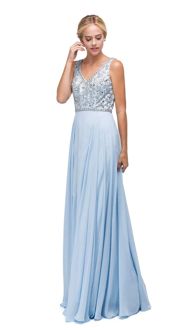 Dancing Queen - 9589 Beaded Bodice Chiffon A-line Prom Dress 8 Dancing Queen - 9589 Beaded Bodice Chiffon A-line Prom Dress