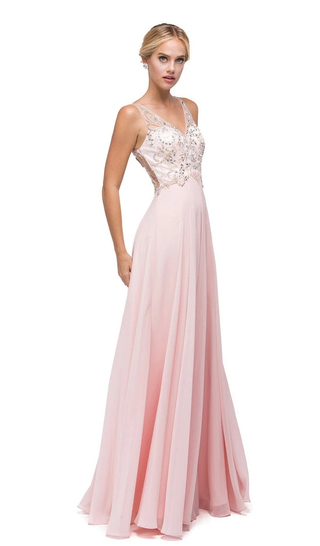 Dancing Queen - 9603 Long Lace Adorned Illusion A-Line Prom Dress 7 Dancing Queen - 9603 Long Lace Adorned Illusion A-Line Prom Dress