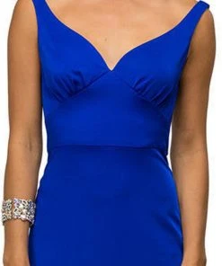 Dancing Queen - 9609 V-Neck Wide Waistband Evening Dress 11 Dancing Queen - 9609 V-Neck Wide Waistband Evening Dress