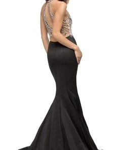 Dancing Queen - 9706 Teardrop Back Cutout Beaded Ornate Prom Dress 9 Dancing Queen - 9706 Teardrop Back Cutout Beaded Ornate Prom Dress