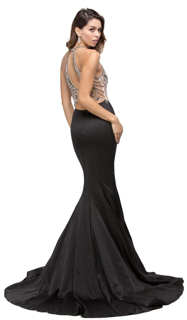 Dancing Queen - 9706 Teardrop Back Cutout Beaded Ornate Prom Dress 4 Dancing Queen - 9706 Teardrop Back Cutout Beaded Ornate Prom Dress