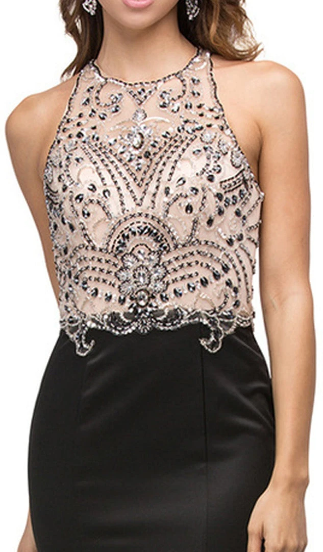 Dancing Queen - 9706 Teardrop Back Cutout Beaded Ornate Prom Dress 6 Dancing Queen - 9706 Teardrop Back Cutout Beaded Ornate Prom Dress