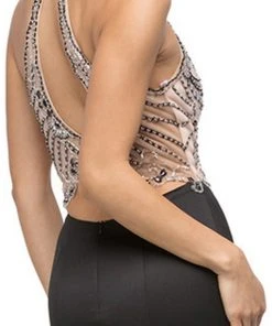 Dancing Queen - 9706 Teardrop Back Cutout Beaded Ornate Prom Dress 10 Dancing Queen - 9706 Teardrop Back Cutout Beaded Ornate Prom Dress