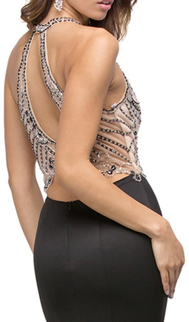 Dancing Queen - 9706 Teardrop Back Cutout Beaded Ornate Prom Dress 5 Dancing Queen - 9706 Teardrop Back Cutout Beaded Ornate Prom Dress