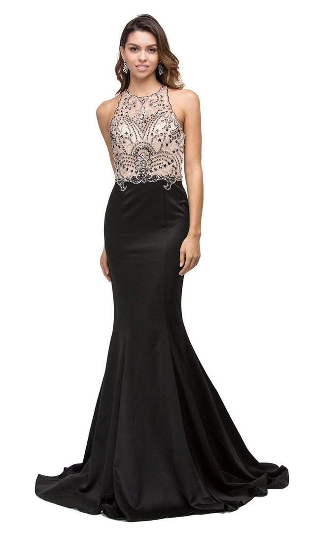 Dancing Queen - 9706 Teardrop Back Cutout Beaded Ornate Prom Dress 3 Dancing Queen - 9706 Teardrop Back Cutout Beaded Ornate Prom Dress