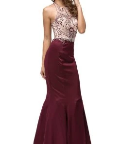 Dancing Queen - 9706 Teardrop Back Cutout Beaded Ornate Prom Dress 12 Dancing Queen - 9706 Teardrop Back Cutout Beaded Ornate Prom Dress