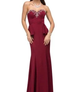 Dancing Queen - 9713 Strapless Sweetheart Prom Dress With Side Peplum 11 Dancing Queen - 9713 Strapless Sweetheart Prom Dress With Side Peplum