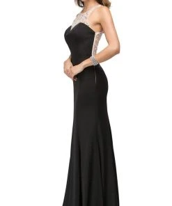 Dancing Queen - 9715 Adorned Sleeveless Illusion Jewel Jersey Prom Dress 14 Dancing Queen - 9715 Adorned Sleeveless Illusion Jewel Jersey Prom Dress