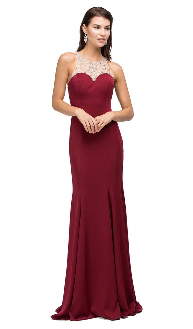 Dancing Queen - 9715 Adorned Sleeveless Illusion Jewel Jersey Prom Dress 3 Dancing Queen - 9715 Adorned Sleeveless Illusion Jewel Jersey Prom Dress