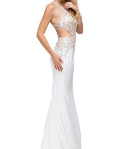Dancing Queen - 9736 Embellished Bodice With Back Cutouts Prom Dress