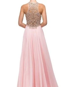 Dancing Queen - 9776 Chiffon Halter A-Line Evening Dress 9 Dancing Queen - 9776 Chiffon Halter A-Line Evening Dress
