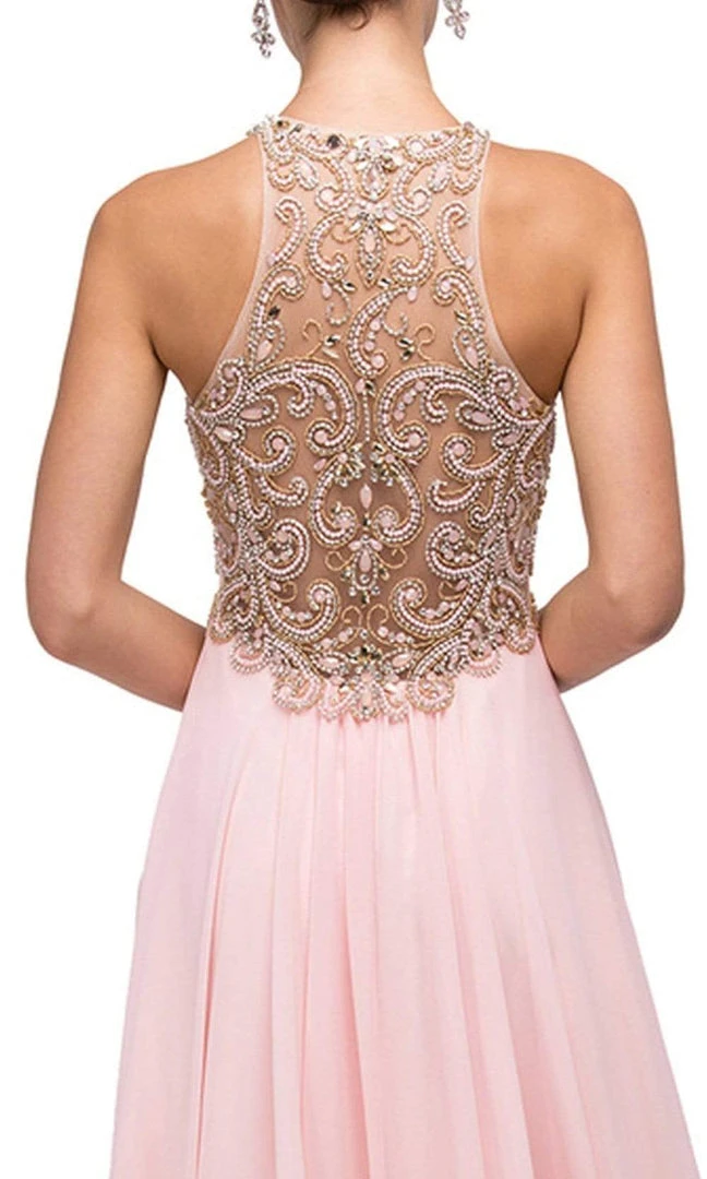 Dancing Queen - 9776 Chiffon Halter A-Line Evening Dress 6 Dancing Queen - 9776 Chiffon Halter A-Line Evening Dress