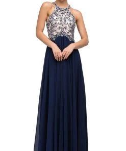 Dancing Queen - 9776 Chiffon Halter A-Line Evening Dress 12 Dancing Queen - 9776 Chiffon Halter A-Line Evening Dress