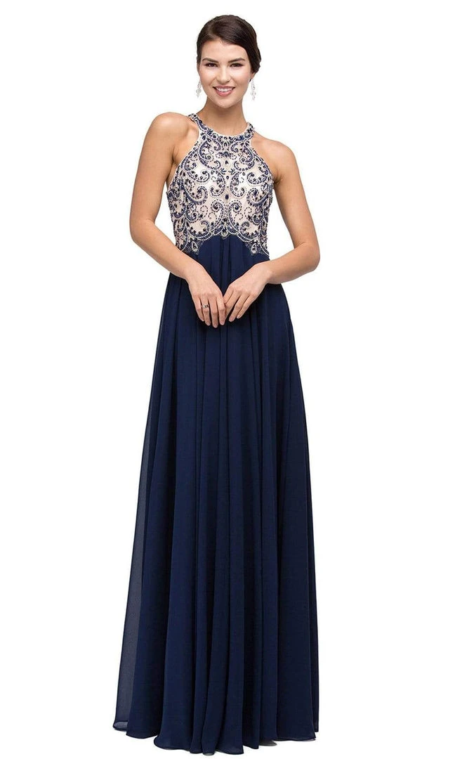 Dancing Queen - 9776 Chiffon Halter A-Line Evening Dress 7 Dancing Queen - 9776 Chiffon Halter A-Line Evening Dress