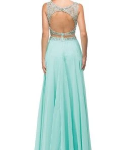 Dancing Queen - 9789 Illusion Two-Piece Embellished Top Prom Dress 10 Dancing Queen - 9789 Illusion Two-Piece Embellished Top Prom Dress