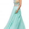 Dancing Queen - 9789 Illusion Two-Piece Embellished Top Prom Dress 2 Dancing Queen - 9789 Illusion Two-Piece Embellished Top Prom Dress