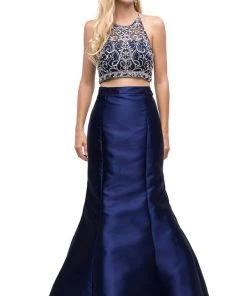 Dancing Queen - 9831 Embellished Two Piece Mermaid Evening Dress