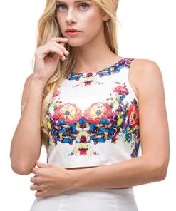 Dancing Queen - 9883 Two Piece Floral Print Mermaid Prom Dress