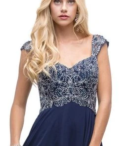 Dancing Queen - 9899 Embellished Lace Bodice V-Back Long Formal Dress 11 Dancing Queen - 9899 Embellished Lace Bodice V-Back Long Formal Dress