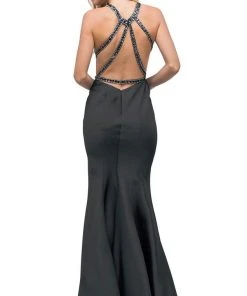 Dancing Queen - 9906 Embellished Halter Neck Mermaid Prom Dress 10 Dancing Queen - 9906 Embellished Halter Neck Mermaid Prom Dress