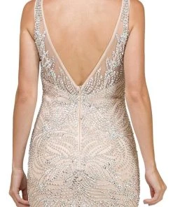 Dancing Queen - 9978 Embellished V-Neck Trumpet Prom Dress