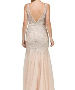Dancing Queen - 9978 Embellished V-Neck Trumpet Prom Dress