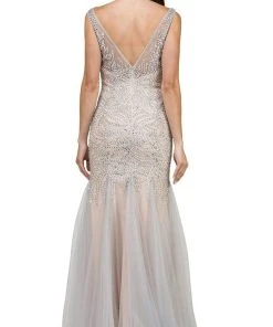 Dancing Queen - 9978 Embellished V-Neck Trumpet Prom Dress