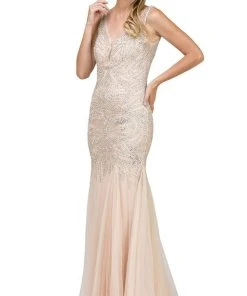 Dancing Queen - 9978 Embellished V-Neck Trumpet Prom Dress