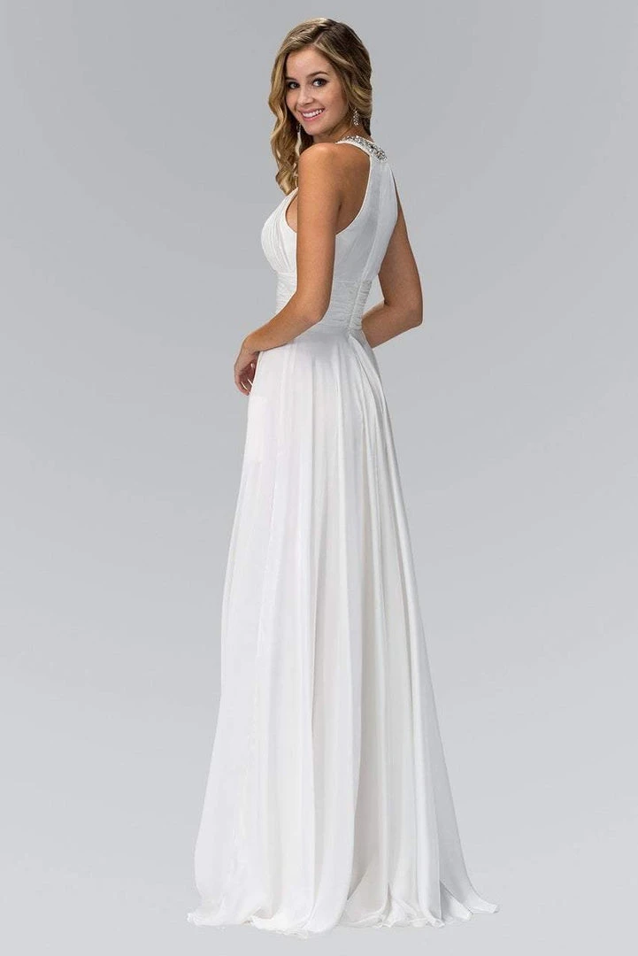 Elizabeth K - GL1013 Beaded Halter Empire Charmeuse Long Dress 4 Elizabeth K - GL1013 Beaded Halter Empire Charmeuse Long Dress