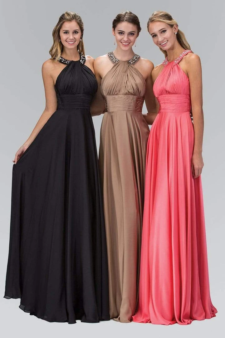Elizabeth K - GL1013 Beaded Halter Empire Charmeuse Long Dress 6 Elizabeth K - GL1013 Beaded Halter Empire Charmeuse Long Dress