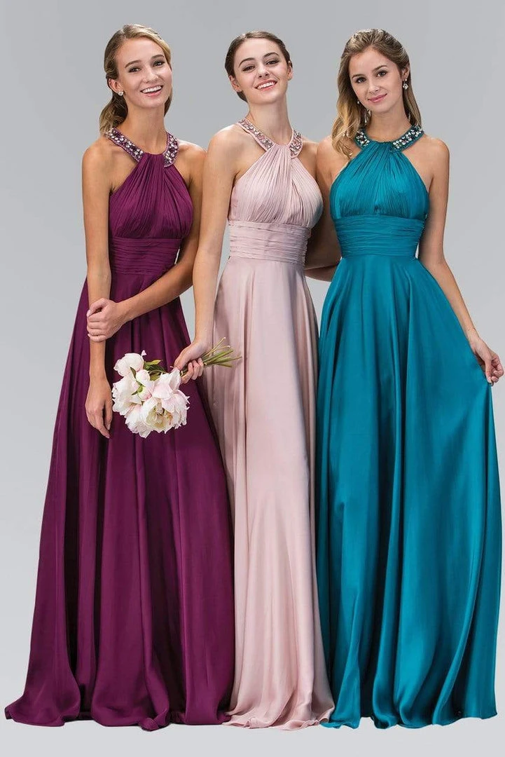 Elizabeth K - GL1013 Beaded Halter Empire Charmeuse Long Dress 12 Elizabeth K - GL1013 Beaded Halter Empire Charmeuse Long Dress
