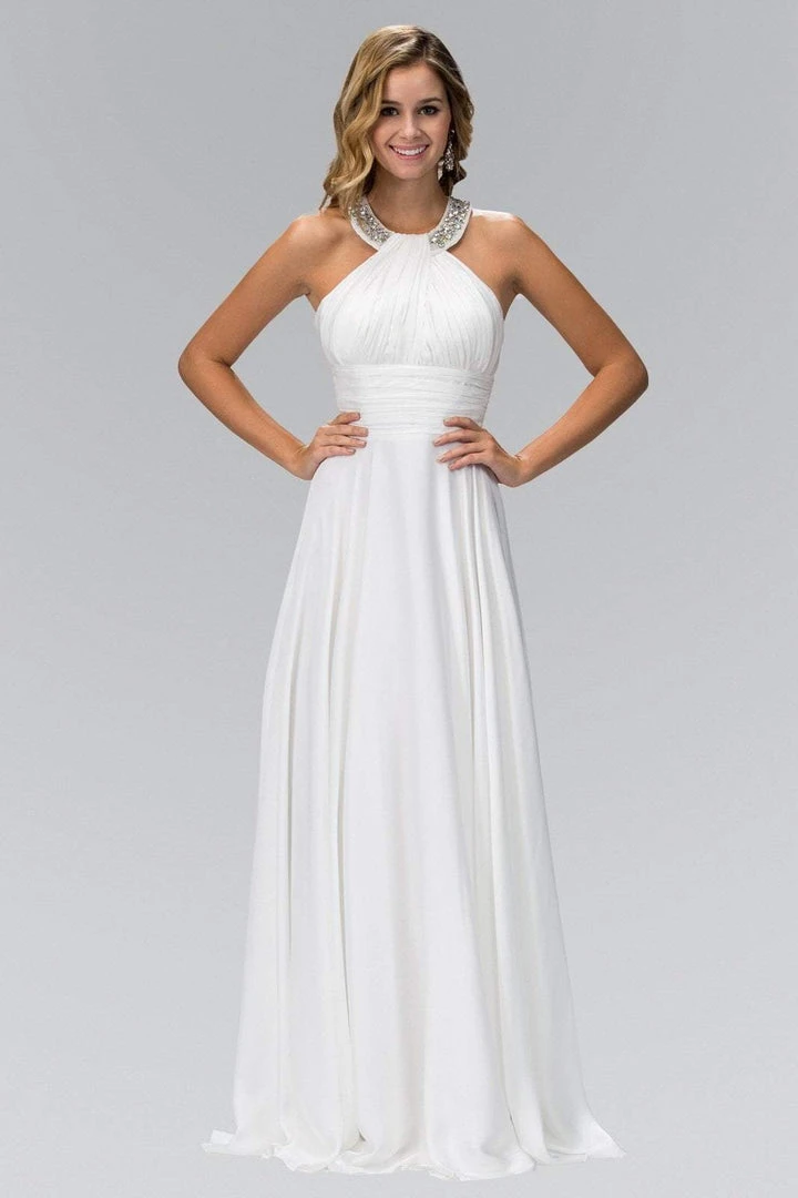 Elizabeth K - GL1013 Beaded Halter Empire Charmeuse Long Dress 3 Elizabeth K - GL1013 Beaded Halter Empire Charmeuse Long Dress