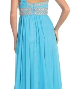 Elizabeth K - GL1015 One Shoulder Bejeweled Empire Long Dress 27 Elizabeth K - GL1015 One Shoulder Bejeweled Empire Long Dress