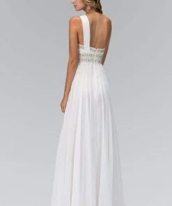 Elizabeth K - GL1015 One Shoulder Bejeweled Empire Long Dress 23 Elizabeth K - GL1015 One Shoulder Bejeweled Empire Long Dress